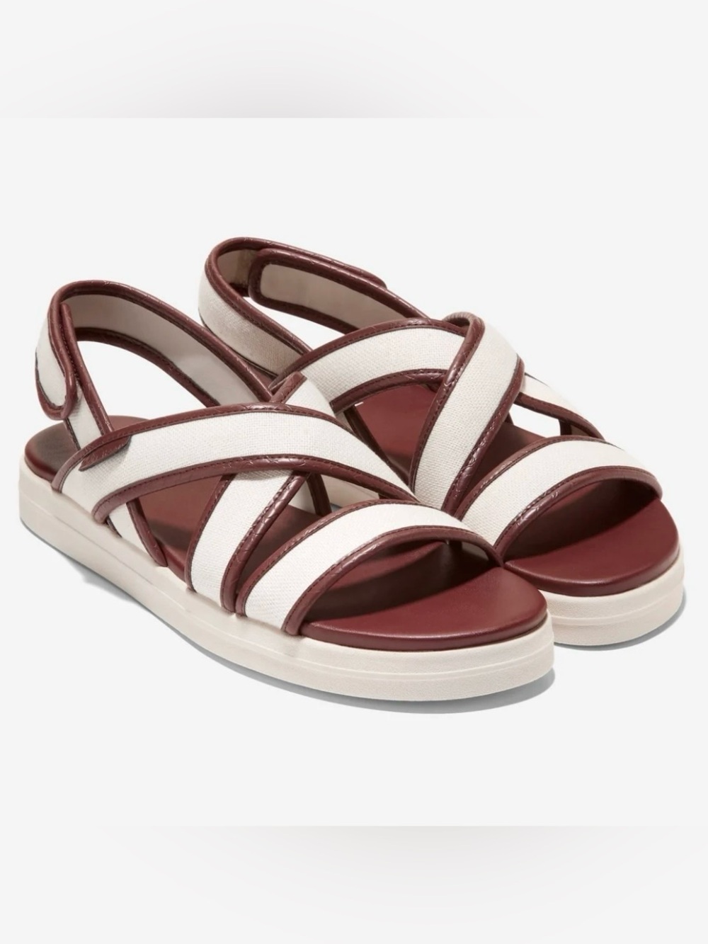 Cole Haan Women’s Nantucket Drift Ivory Brown Sandals Size 10 New In Box